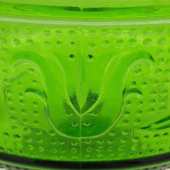 E.O. Brody Emerald Green Pressed Glass Scalloped Pedestal Bowl Vintage Compote - Picture 6 of 15